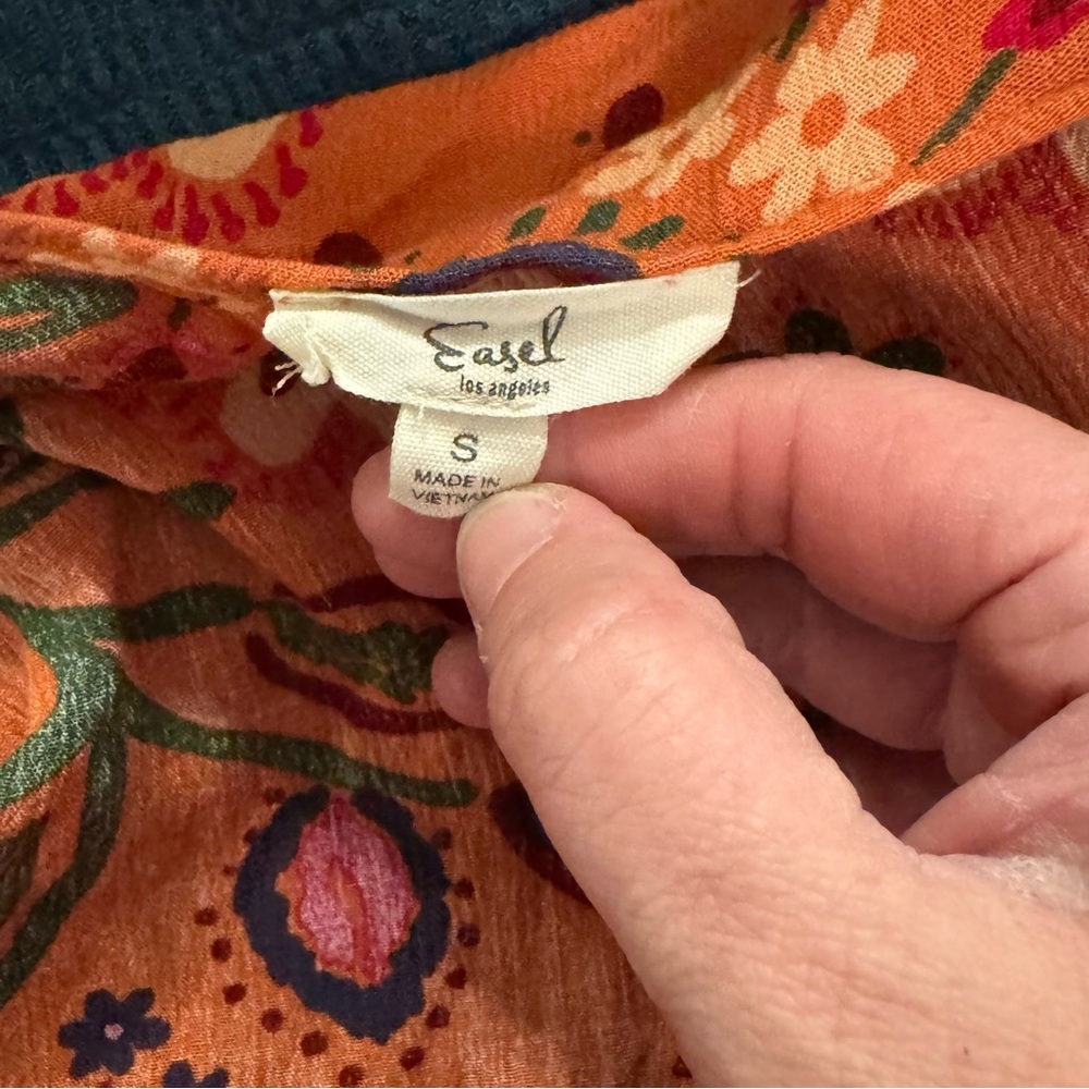 Easel Los Angeles Floral Boho Open-Front Duster Kimono – Size Small - Picture 9 of 11